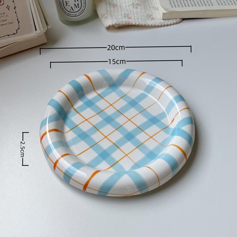 Cute Korean Ceramic Plate Unique Plate For Cake Food Dinner Breakfast Dessert Salad Decorative Dish Table Decorations