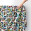 Royal Samt Stoff Polyester Zum Nähen - Motiv Surfbretter