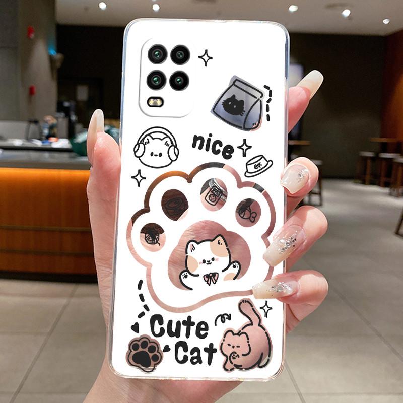 Casing For Xiaomi Mi 10 Lite 5G Youth Zoom Case Aesthetic Fashion Cute Cat Astronaut Silicone Back Cover Transparent Phone Case