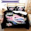 3pcs Jeff the Land Shark2 pattern bedding set duvet cover set includes duvet cover &pillowcases, perfect all season bedroom decoration & gift