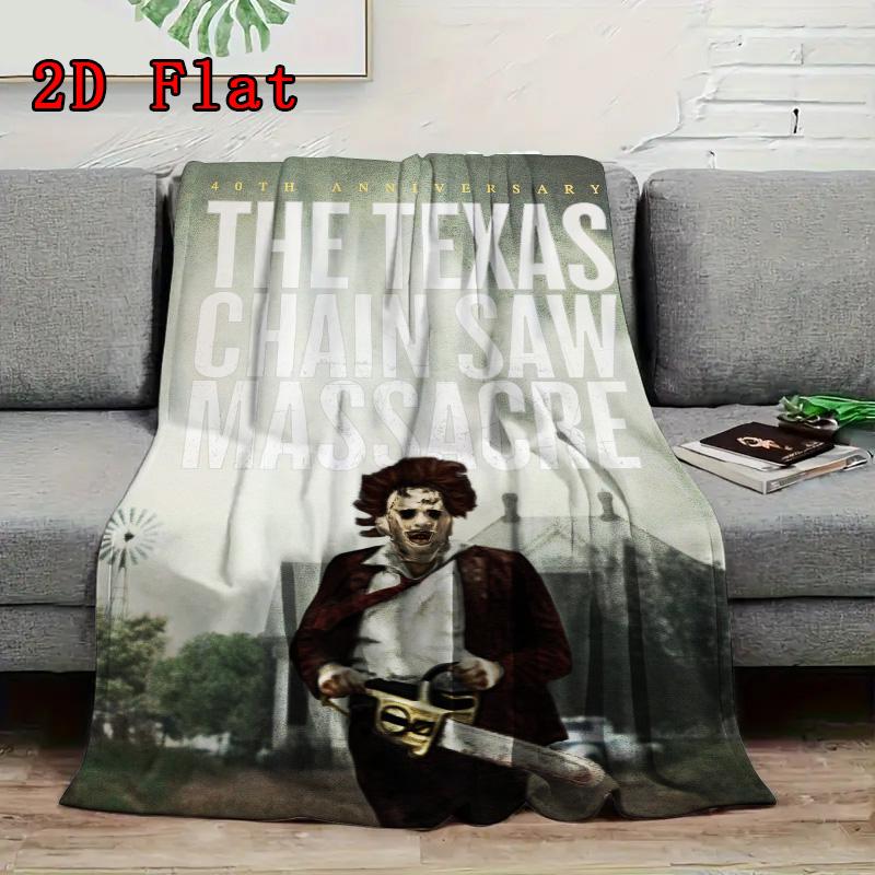 The Texas Chain Saw Massacre 2D Flat Pattern Flannel Blanket High quality All Seasons Warmth and Comfort Perfect for Christmas Gifts.NMT0928252
