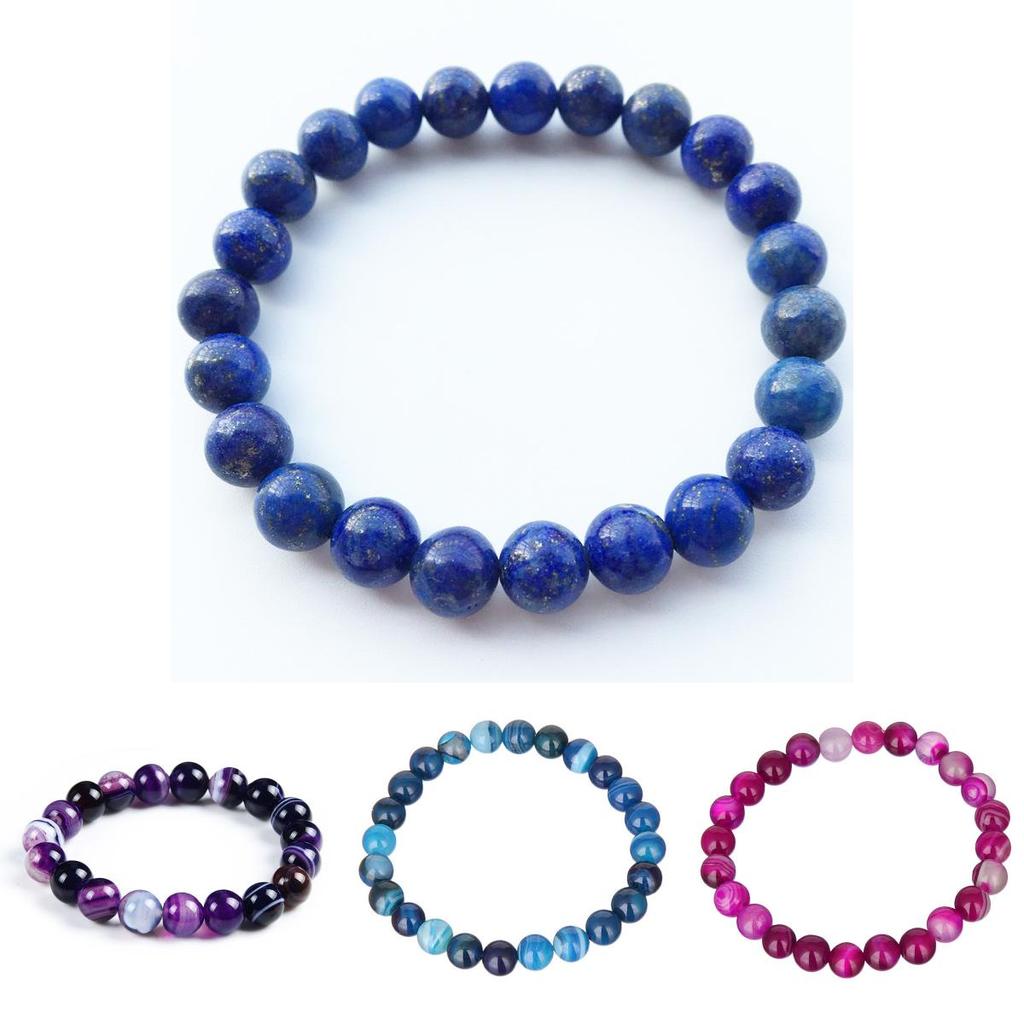 Универсальные эластичные браслеты из круглых бусин из натуральных драгоценных камней  6 мм для любого случая