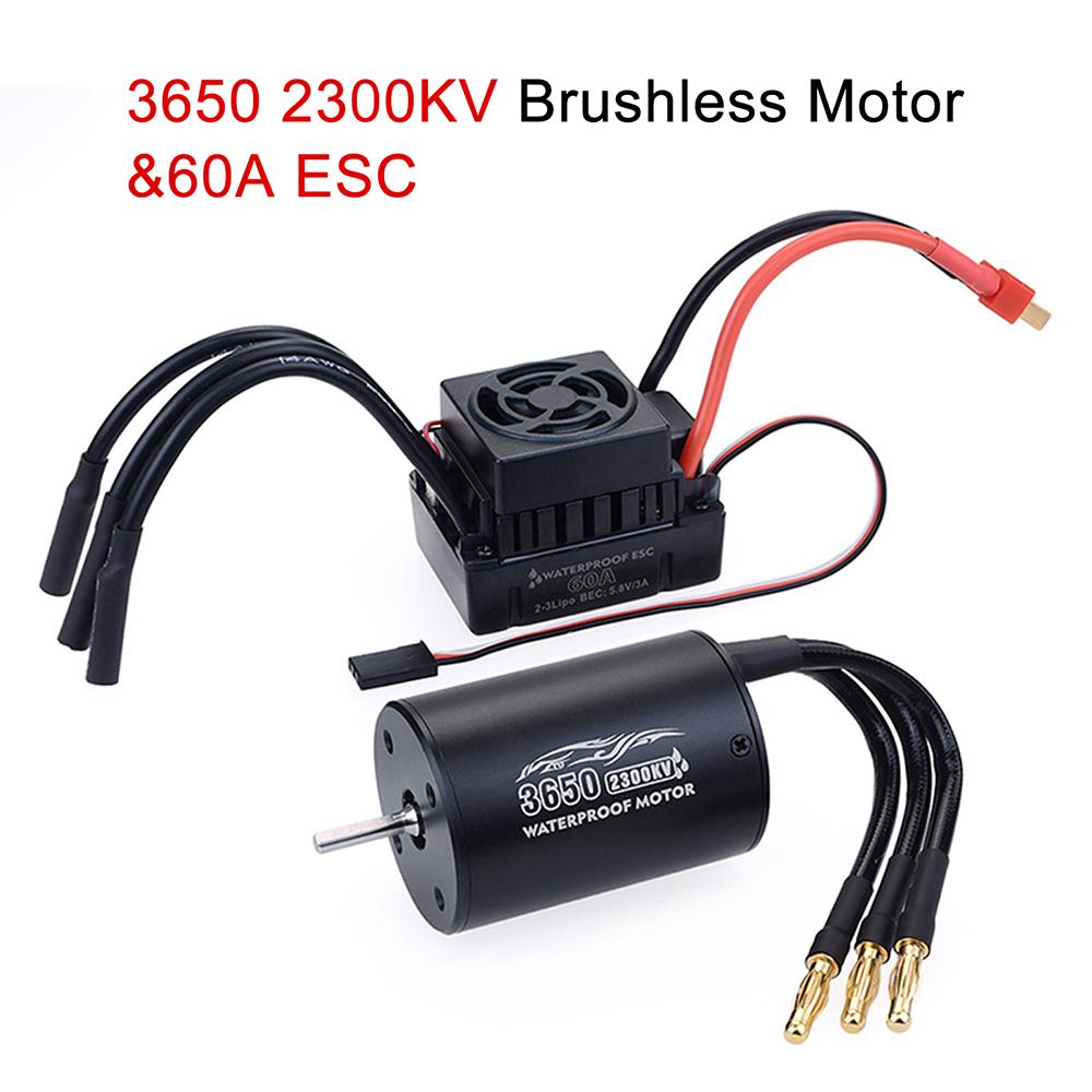 New Waterproof 3650 2300KV 3100KV 3900KV Brushless Motor 60A ESC for Tamiya Traxxas Slash Bandit Redcat 1/10 RC Car Truck Parts