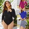 2025 New Fashion Swimsuit Bikinis For Fat One Piece Closed Black Large Size S-5XL Beach Sport Female Bathing Suit Sleeves