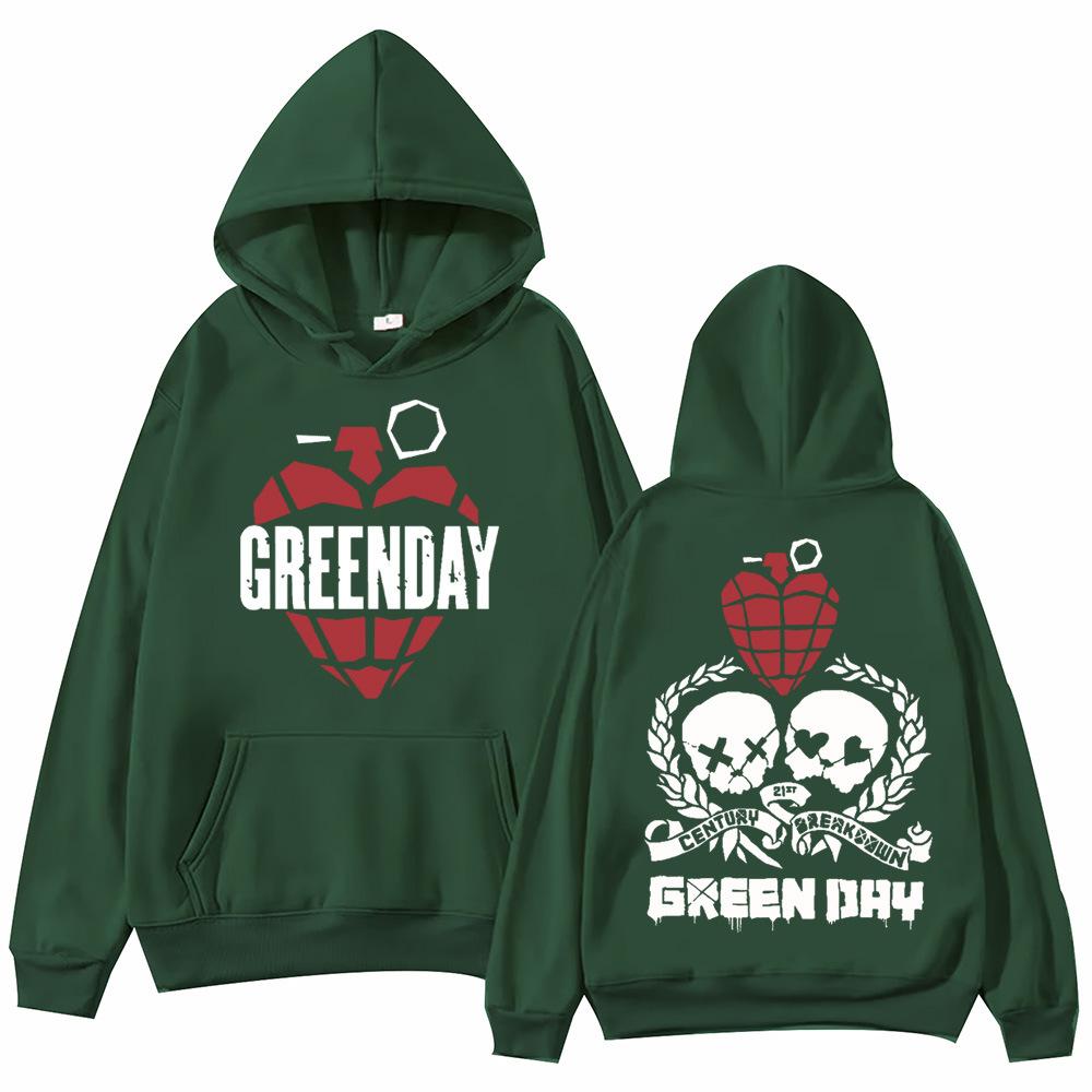 Худи Green Day World Tour Мужское Женское Свитшот с Принтом Унисекс Уличный Стиль Осень Зима Модные Топы Одежда