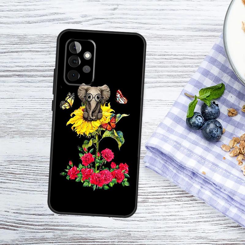 Красивый желтый чехол с подсолнухом для Samsung Galaxy A53 A33 A13 A12 A32 A52 A14 A34 A54 A15 A25 A35 A55 A51 A71