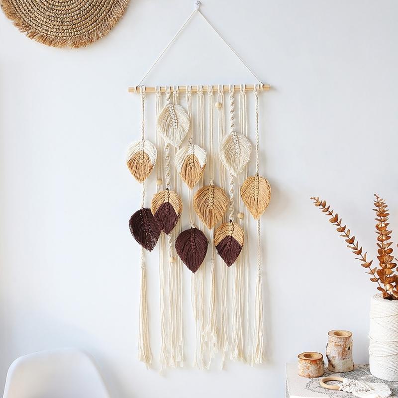 Unique Handmade Bohemian Decoration Leaf Wall Hanging Tapestry Create Simple and Charm Atmospheres In Your Home Pendant