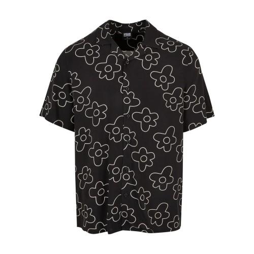 Urban Classics Mens Flower All-Over Print Resort Shirt