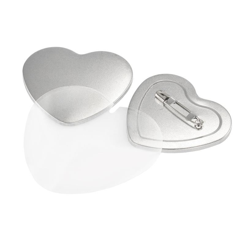 100 ШТ. 57x53 мм Сердцевидные Заготовки для Значков-Кнопок Металлические Пустые Сердечные Значки Штырьки Материалы для Самодельного Изготовления для Машинки для Значков