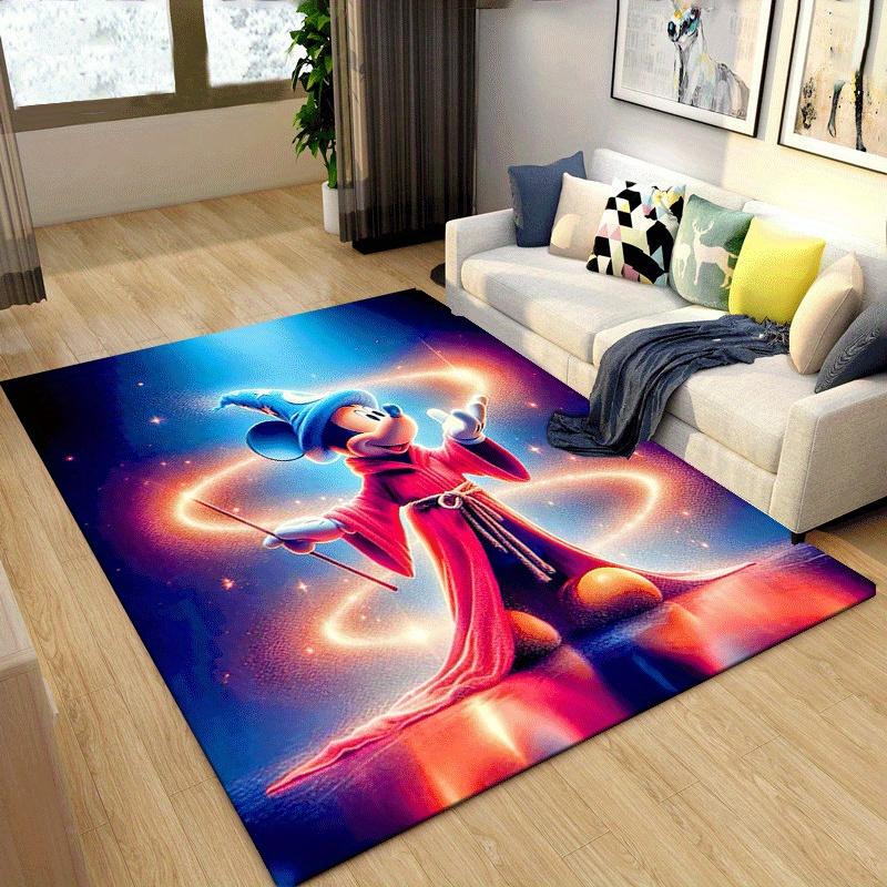 1pc Mickey Pattern Area Rug Soft Flannel Floor Mat for Living Room,Office,Bedroom and Carpet