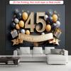 Двумерный фон «Счастливого 45-летия», Черно-золотой фон для фото с воздушными шарами
