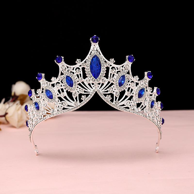 Crown Headband Large Crown Bridal Tiara Wedding Jewelry Stage Party Rhinestone Crown Accessories