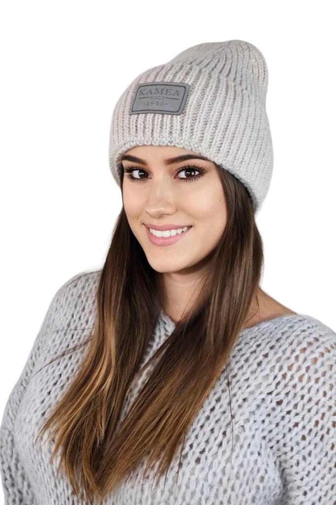 Malus Fashionable Woolen Winter Hat Universal Beige Color