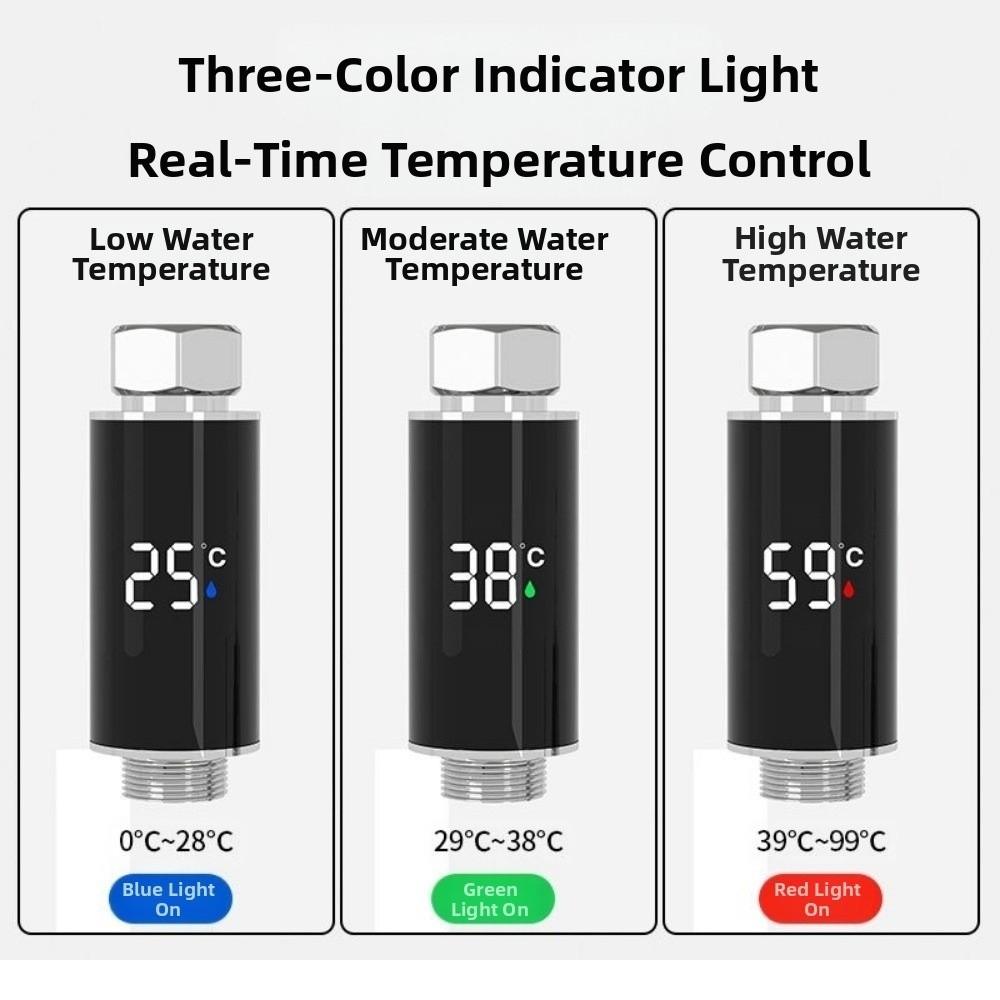 Waterproof Shower Nozzle Thermometer LED Digital Display Intelligent Temperature Water Temperature Gauge Wide Temperature Range