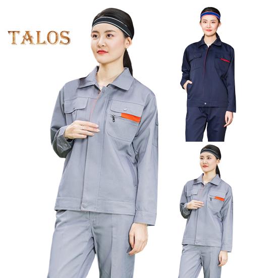 Workwear Suit Men Women Working Clothes Overalls Lapel Zipper Top Pants Dirt-resistant Solid Color Engineering Uniforms Set