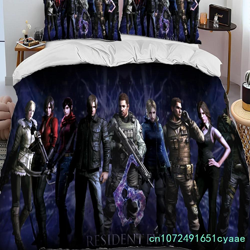 3D R-Resident Evil Games Gamer Comforter Постельное белье, пододеяльник, наволочка, размер king-size, комплект постельного белья для мальчиков