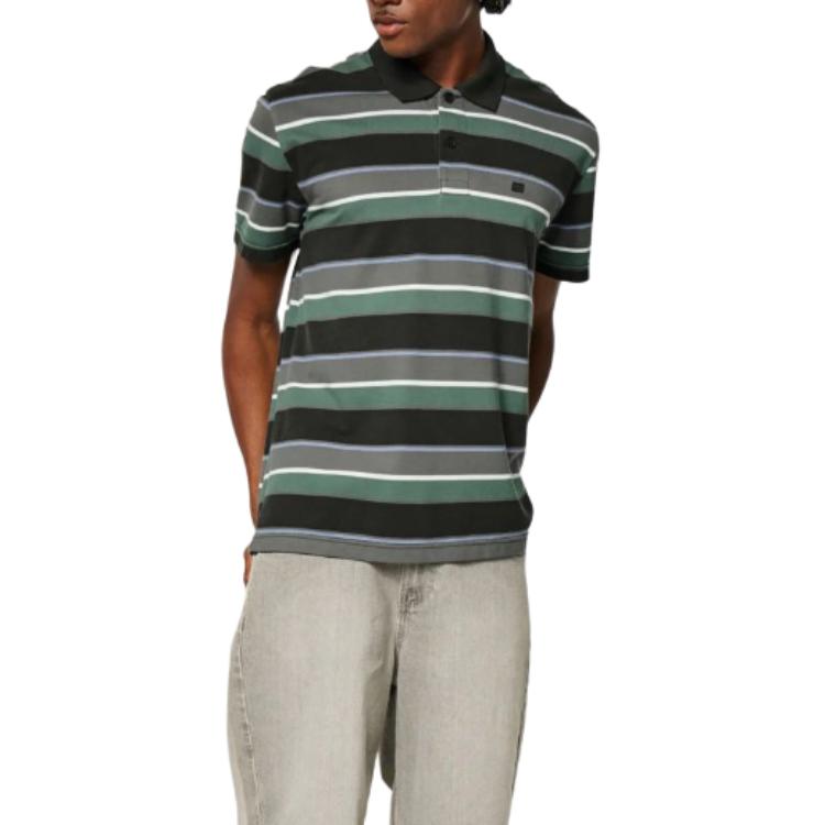Hollister Polo Shirts Men's Black Stripes Moderate Straight Fit 324-611-00166-904