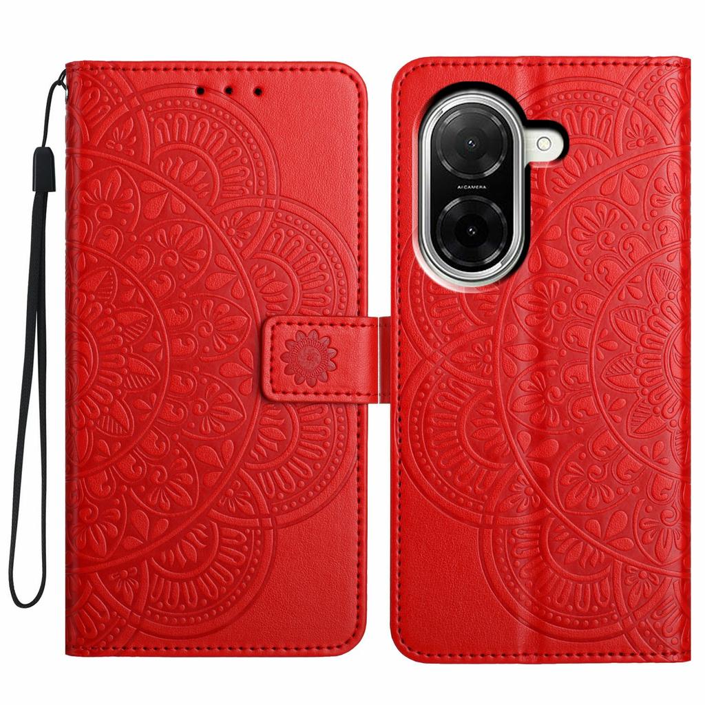 Для Xiaomi Redmi A5 NFC (173,45 мм) Кожаный чехол с отделениями для карт, узор мандалы, чехол-подставка для телефона