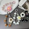 Autumn/Winter Plush Handmade Beaded Phone Lanyard & Keychain with Flower Pendant