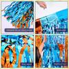 LOLStar Blue Dog Birthday Party Supplies 2Pack Orange Blue and Light Blue Wavy Metallic Tel Foil Fringe Table Skirt for Rectangle and Round