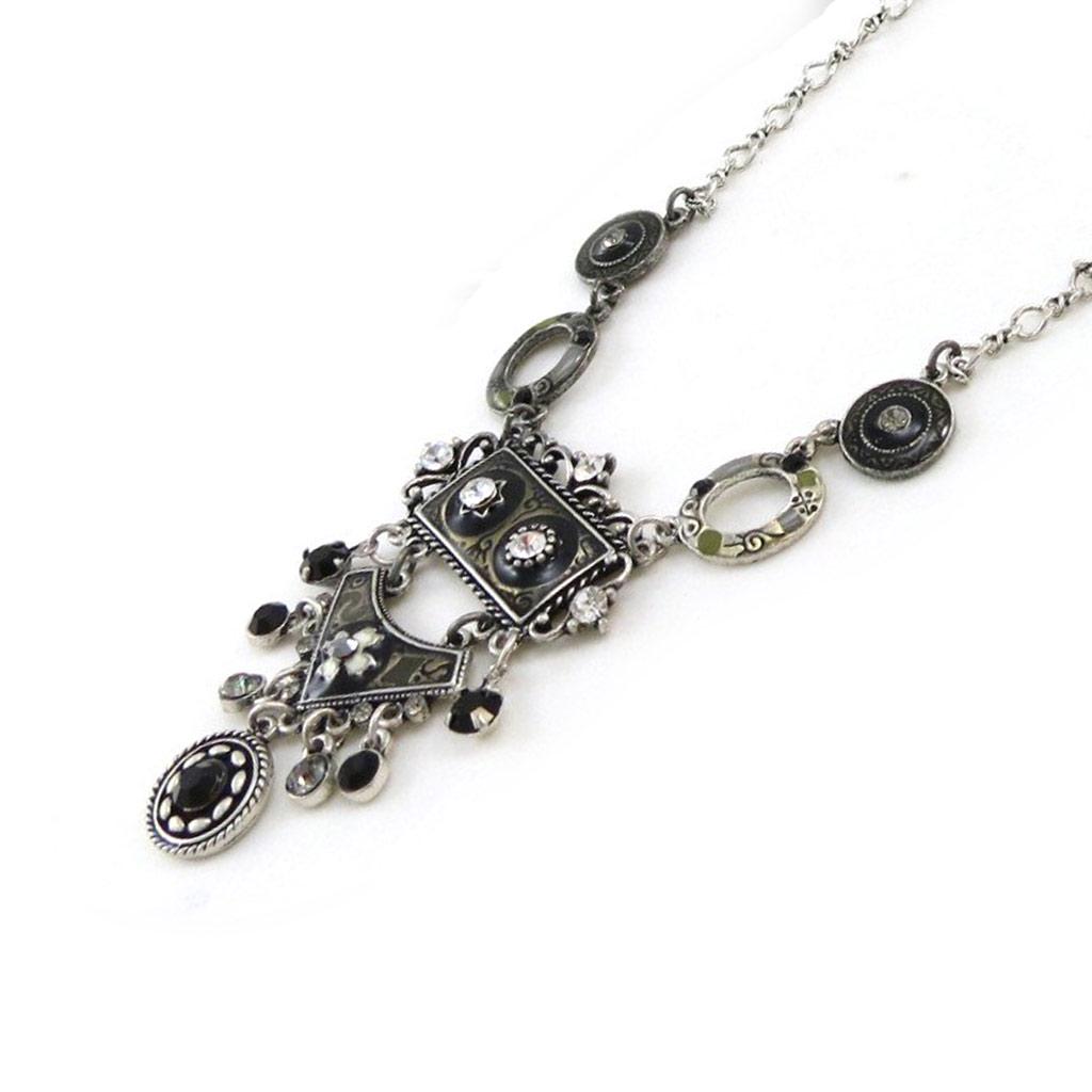 Les Trésors De Lily [E5711] — Дизайнерское колье «Воспоминания о прошлом», черное серебро