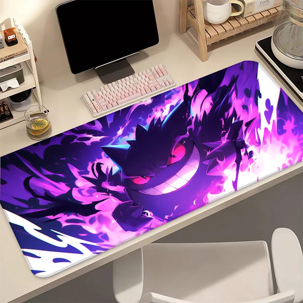 Large Purple PPokemon Gengar Gaming Mouse Pad Thickened LockEdge Anime Keyboard Table Desk Mat Gamer Playmat for PC Laptop