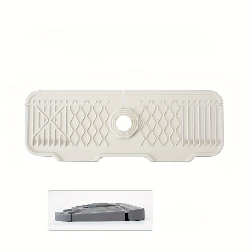 Легкоочищаемый силиконовый коврик для крана - нескользящий, с углом наклона 5° и складными краями, экономит место и направляет поток воды, подходит