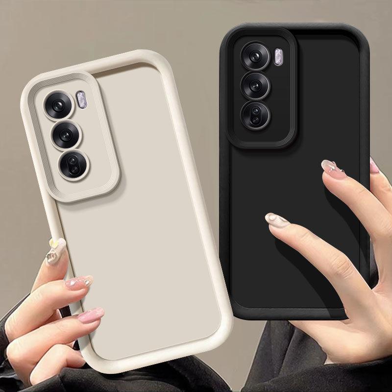 Для чехла OPPO Reno 12 Чехол для телефона OPPO Reno12 Чехол OPPO CPH2625 Матовая задняя крышка Защита с эффектом кожи Противоударный чехол