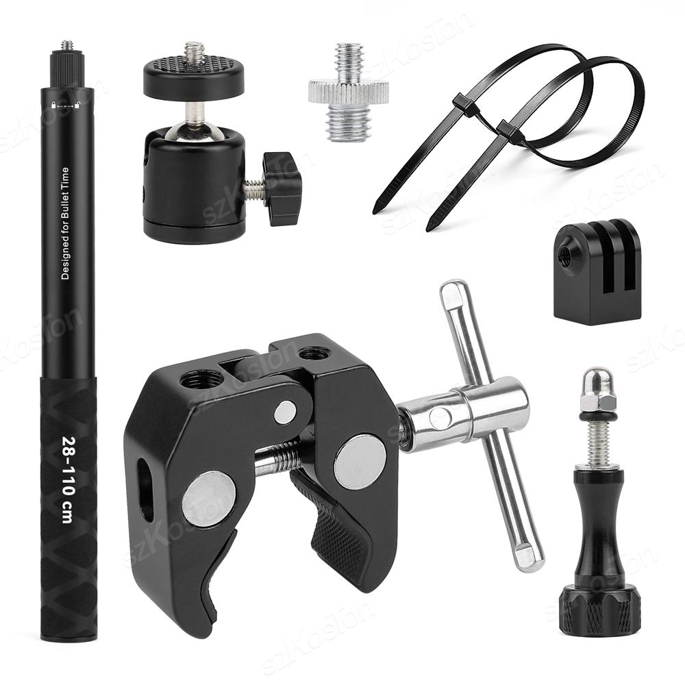 Для Insta360 X4 X3 Мотоцикл Велосипед Панорамный Селфи-стик Монопод Крепление Кронштейн на руль Для GoPro 12 11 10 9 8 7 Аксессуар