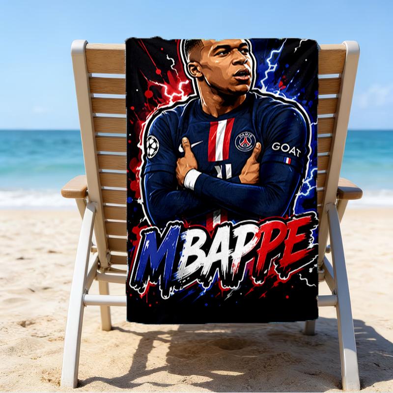 Kylian Poster Beach Towel - Soft, Absorbent Microfiber, Lightweight, Ideal for The Beach, Parties, Travel, Camping fan gifts