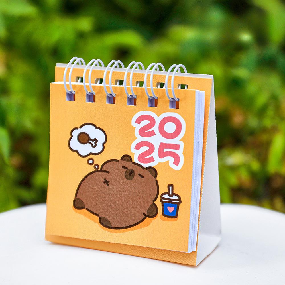 Каваи Мини Маленький Настольный Календарь Июль 2024 По Декабрь 2025 Карманный Портативный Картонный Календарь План Дыроколов Офисное Украшение Рабочего Стола