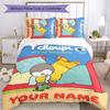 3pcs Custom Name T'choupi Bedding Set Duvet Cover Closure Includes 1 Duvet Cover&2 Pillowcases for All Seasons Bedroom Decor