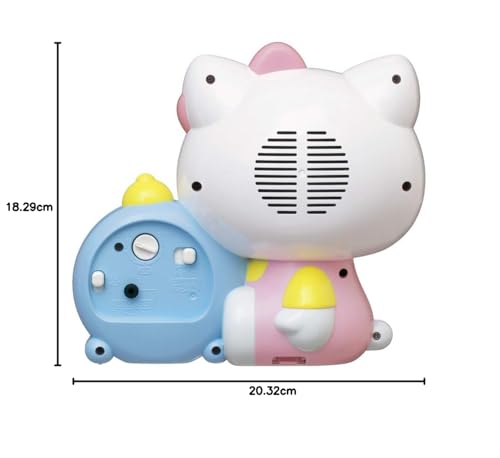 Seiko Clock Alarm Clock, Table Clock, Character Sanrio Hello Kitty, White, 184x202x118mm, JF382A