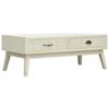 VidaXL Coffee Table with 2 Drawers Carved Grey 110x50x40 Cm Wood