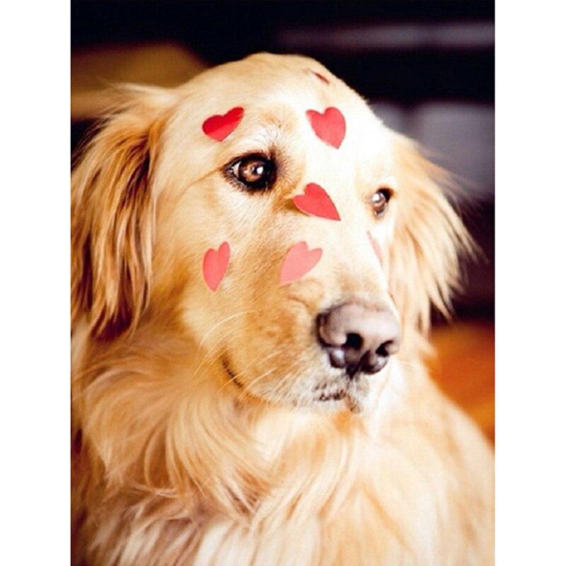 DIY5D Diamond Painting Dog Diamond Embroidery Rhinestone Full Round/Mosaic Animal Cross Stitch Home Decor Manual Art Gift