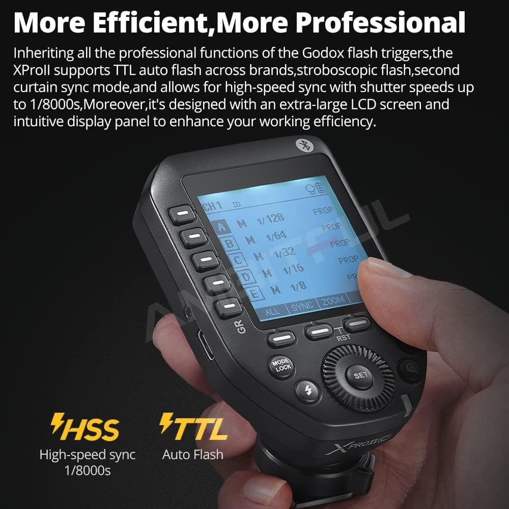 GODOX GODOX TTL Wireless Sync Wireless Flash Trigger for X System LCD Screen for Sony Cameras [Authorized Distributor] XProII-S 2.4G High-Speed