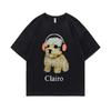 Clairo Собака Щенок Наушники Графический Принт Футболка Летняя Мужская Мода Оверсайз Уличная Одежда Унисекс Женская Милая Кавайная Футболка Топы