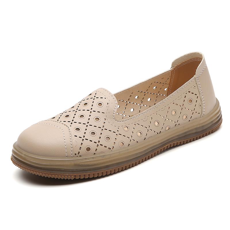 On Loafers Soft Women Slip Casual Elegant Summer Sneakers Breathable Leather Moccasins Shoes