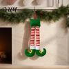 Holiday Theme Hanging Pendant Christmas Elf Legs, Santa Legs Ornaments, Plush Stuffed Xmas Car Pendant, Gift for Lovers Fun Decor Mirror, Door Handle,