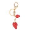 Cute Strawberry Shaped Pendant Keychain Women Alloy Exquisite Key Ring Decoration for Handbag Purse