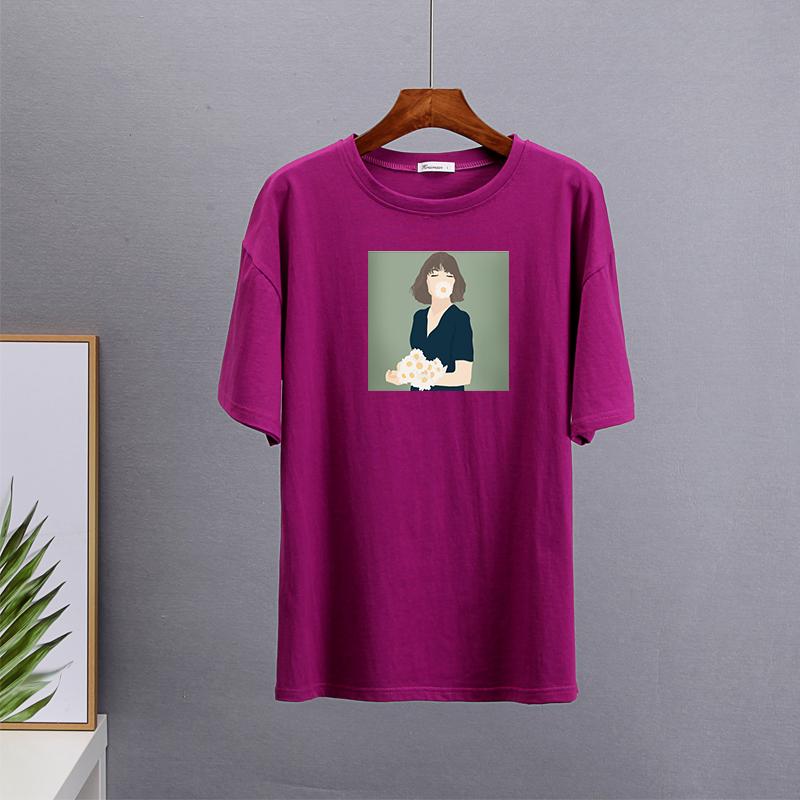 Hirsionsan Kawaii футболка с принтом женская летняя элегантная базовая свободная одежда эстетические футболки с графикой в стиле Харадзюку женский повседневный хлопковый топ