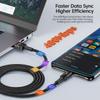Кабель Toocki 7A USB Type C для Huawei Honor 100W/66W Быстрая зарядка Зарядное устройство USB C Кабель для передачи данных Для Poco Oneplus Samsung