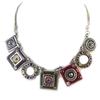 [C5458] - Designer Necklace 'Esmeralda' Pink Purple Gray