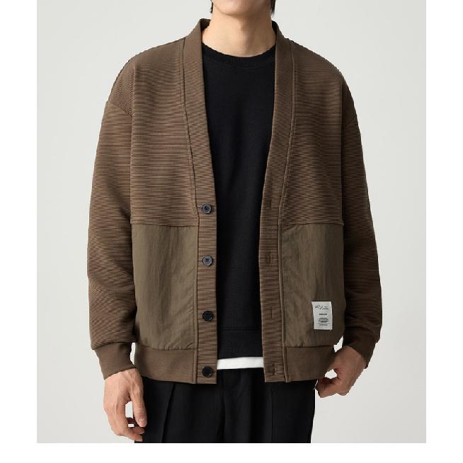 Простой стиль осенний мужской вязаный кардиган для молодежи мужской корейский стиль универсальный осенне-зимний пара серый с отложным воротником свитер пальто