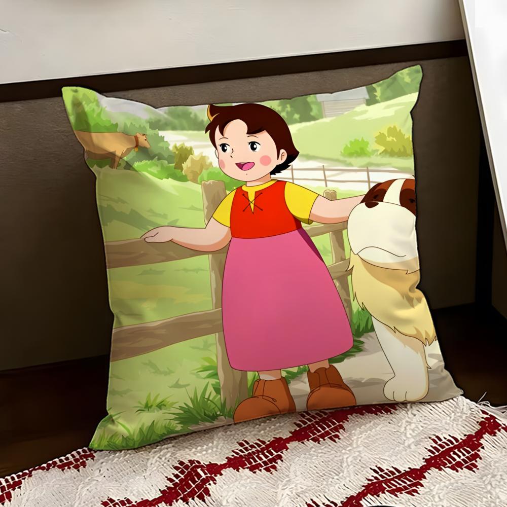 Cute HHeidi Girl of the AAlps Cushion Cover Reversible Soft Durable Pillow Cover Home Car MultiScene Use for Daily Comfort