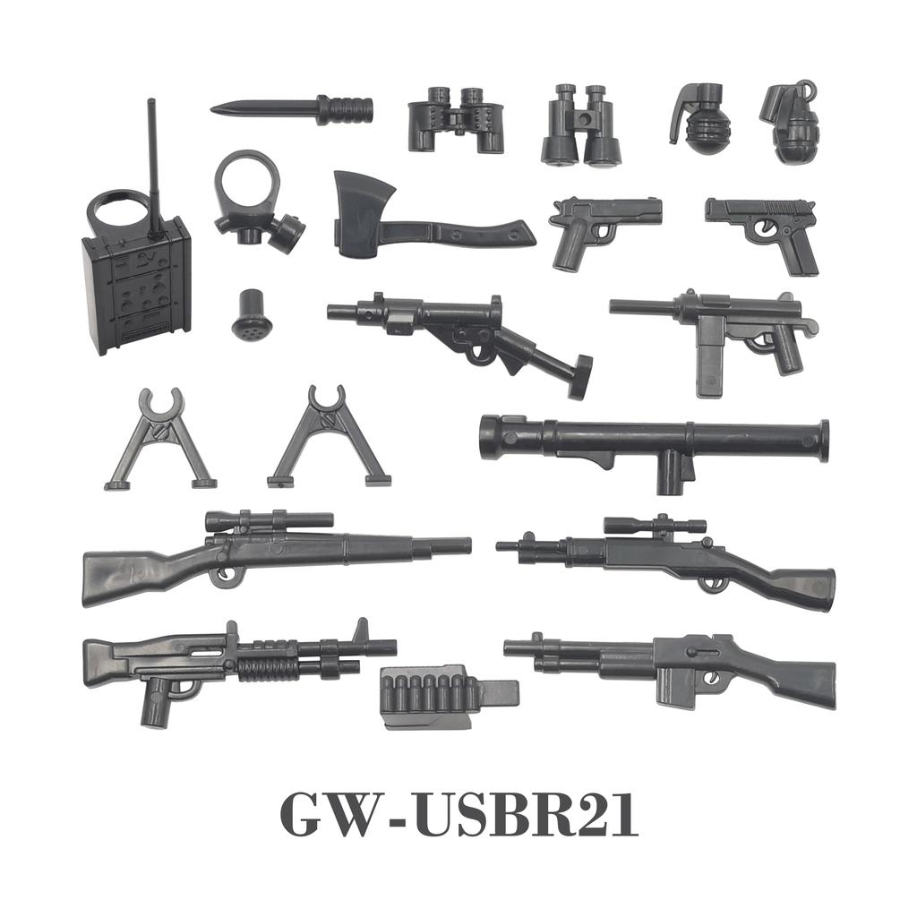 Оружие Второй мировой войны Kar98K ППШ-41 Винтовка M1 Оружие для самостоятельной сборки Фигурка военного солдата Playmobil Строительный блок Кирпич Детские Игрушки Подарок