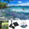Hanging Birds Bath with Solar Fountain Pump Outdoor Garden Hummingbird Feeder Tray Solar Power Water Fountain Birdbath Bowl for Outside