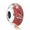925 Sterling Silver Charm Shimmering Radiant Effervesence Heart Wavy Fancy Murano Glass Bead Fit Popular Bracelet Jewelry