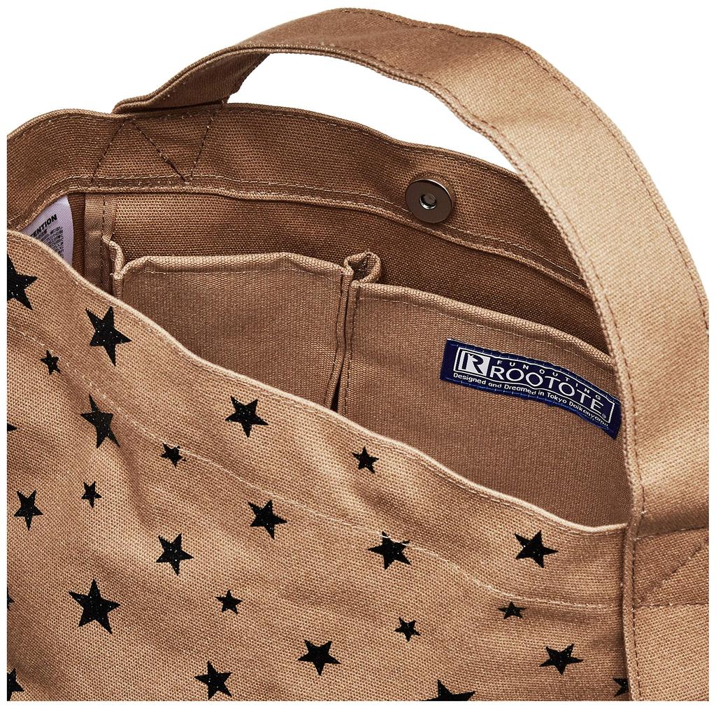 Сумка-тоут из холста 1956 бежевого цвета [Rootote] Водоотталкивающая LT.Deli.Star-A женская