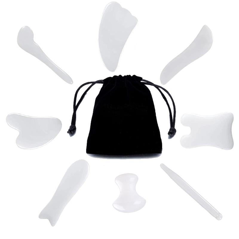 White Jade Scraping Jade Massager Gua Sha Board Gouache Scraper For Face Facial Lifting Spa Skin Care Massage Tools